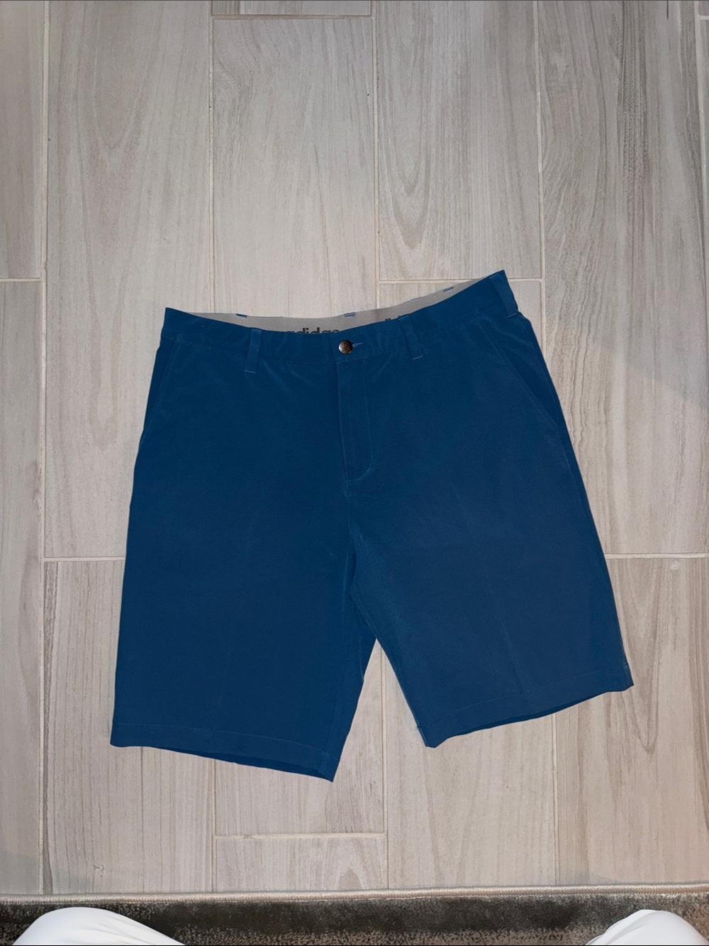 adidas Men's Navy Blue Flat-Front Shorts